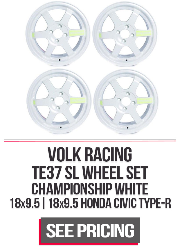 Volk Racing TE37 SL Honda Civic Type-R Wheel Set of 4 18x9.5 5x120 38mm Championship White
