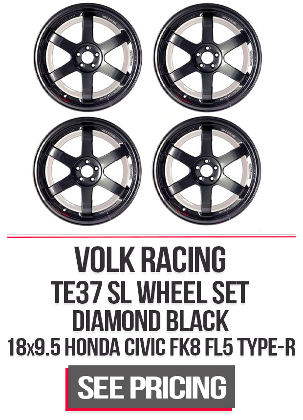 Volk Racing TE37 SL Wheel Set of 4 Honda Civic Type-R 18x9.5 5x120 38mm Diamond Black