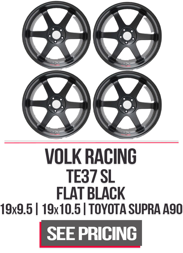 Volk Racing TE37 SL Wheel Set Toyota Supra MKV 19x9.5 | 19x10.5 Flat Black