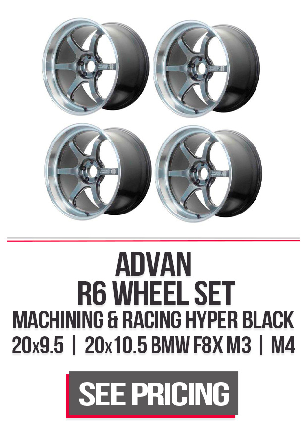 Advan R6 Wheel Set 20x9.5 | 20x10.5 Machining & Racing Hyper Black BMW F80 M3