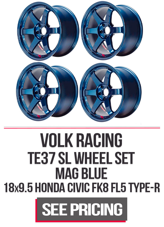 Volk Racing TE37 SL Set of 4 Honda Civic Type-R 18x9.5 5x120 38mm Mag Blue