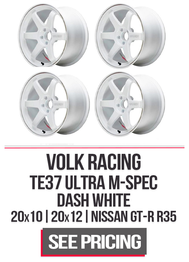 Volk Racing TE37 Ultra M-Spec Wheel Set Nissan GT-R 20x10 | 20x12 Dash White