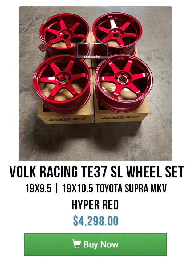 Volk Racing TE37 SL Wheel Set 19x9.5 | 19x10.5 Hyper Red Toyota Supra MKV
