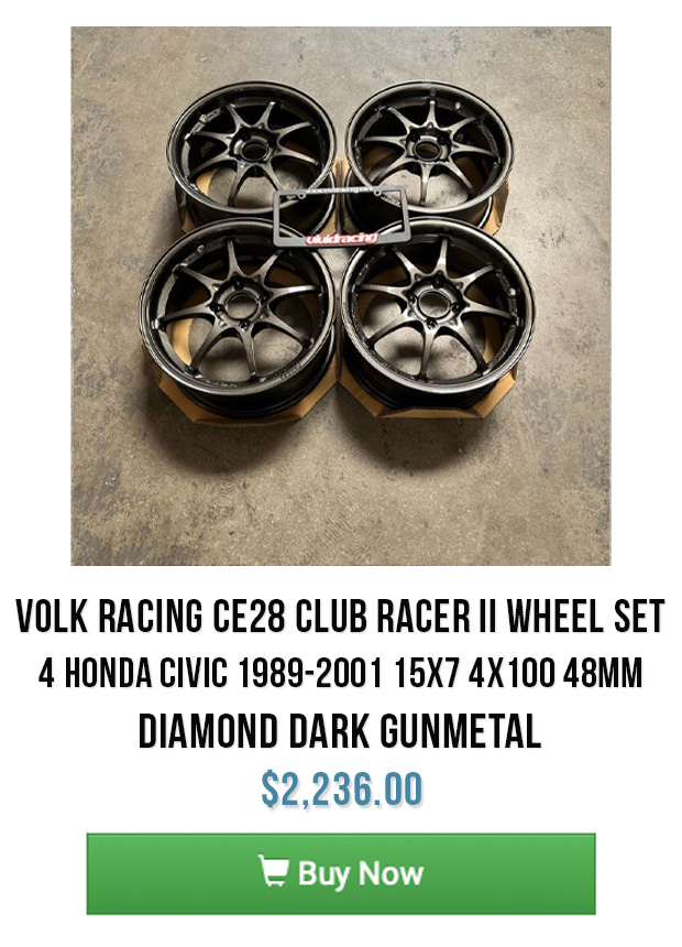 Volk Racing CE28 Club Racer II Wheel Set of 4 Honda Civic 1989-2001 15x7 4x100 48mm Diamond Dark Gunmetal