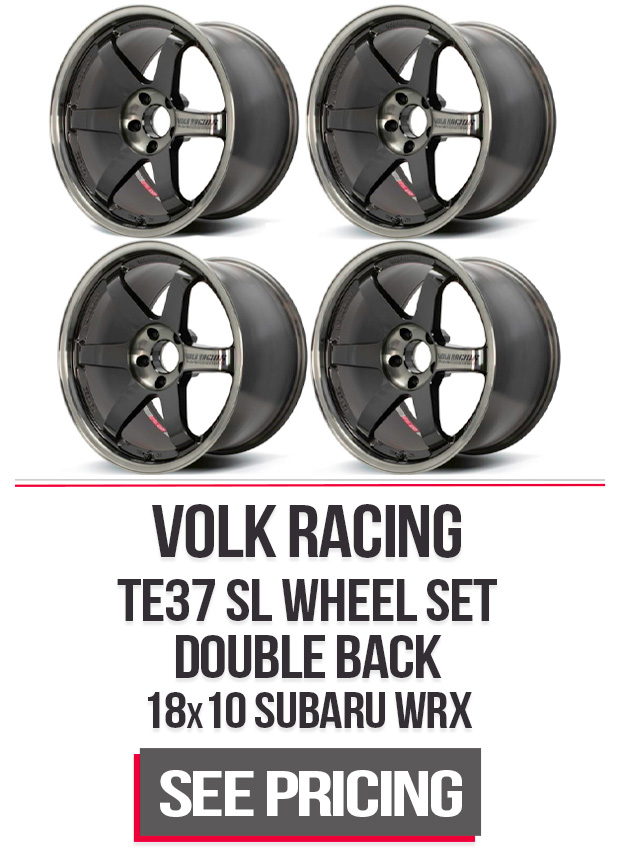 Volk Racing TE37 SL Wheel Set of 4 Subaru WRX STI 18x10 5x114.3 40mm Pressed Double Black