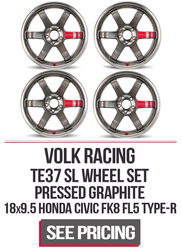 Volk Racing TE37 SL Wheel Set of 4 Honda Civic Type-R 18x9.5 5x120 35mm Pressed Graphite