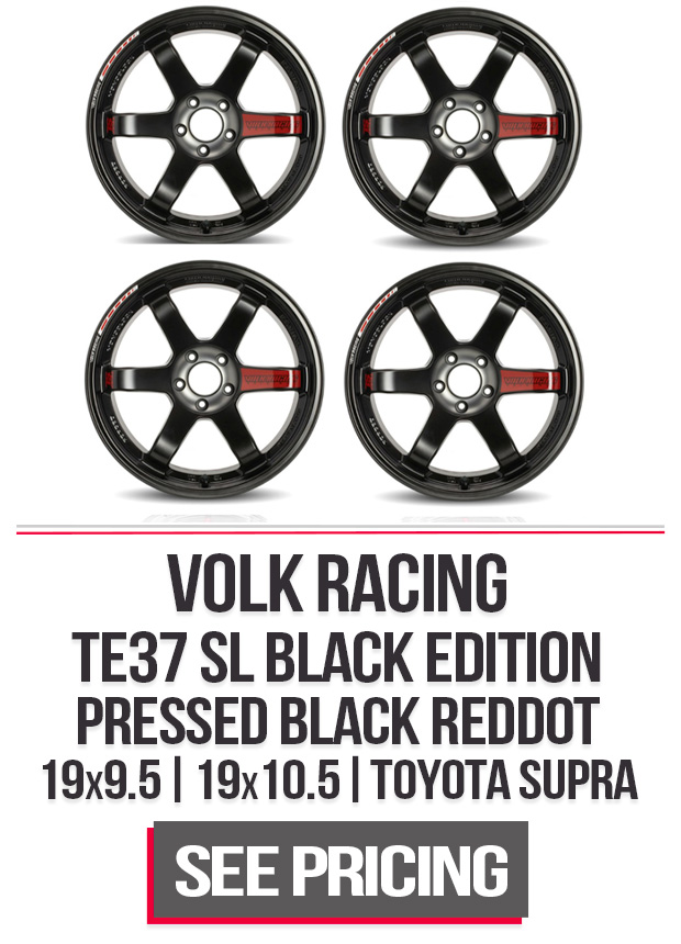 Volk Racing TE37 SL Black Edition III Wheel Set 19x9.5 | 19x10.5 Pressed Black/Rim REDOT Toyota A90 Supra