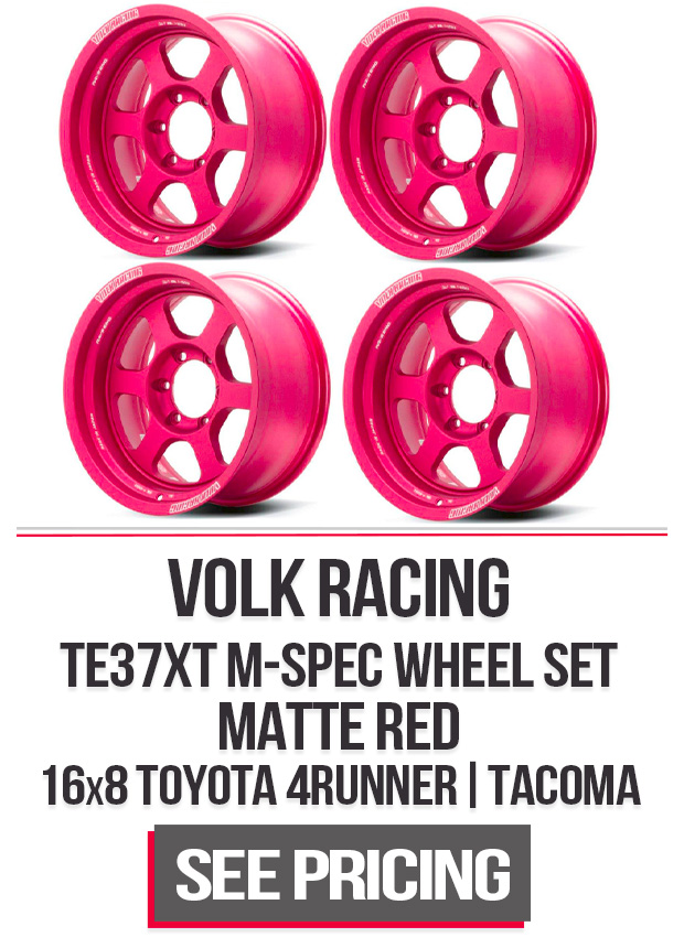 Volk Racing TE37XT M-Spec Wheel Set of 4 Toyota Tacoma/4Runner 16x8 6x139.7 0mm Matte Red