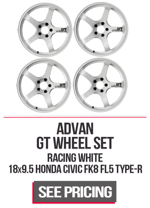 Advan GT Wheel Set of 4 Honda Civic Type-R 18x9.5 5x120 38mm Racing White