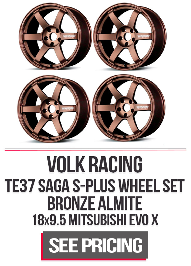 Volk Racing TE37 Saga S-plus Wheel Set of 4 Mitsubishi EVO X 18x9.5 5x114.3 22mm Bronze Almite