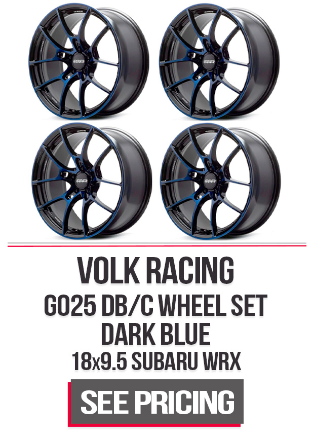 Volk Racing G025 DB/C Wheel Set of 4 Subaru WRX STI 18x9.5 5x114.3 38mm Dark Blue/DC