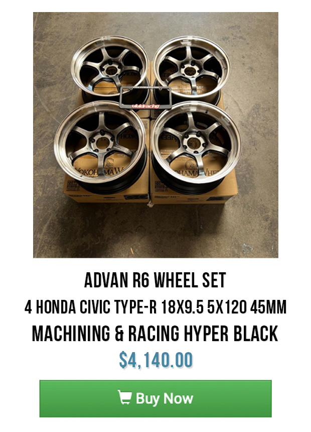 Advan R6 Wheel Set of 4 Honda Civic Type-R 18x9.5 5x120 45mm Machining & Racing Hyper Black