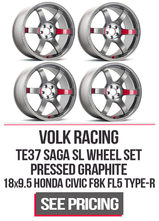 Volk Racing TE37 Saga SL Wheel Set of 4 Honda Civic Type-R 18x9.5 5x120 38mm Pressed Graphite