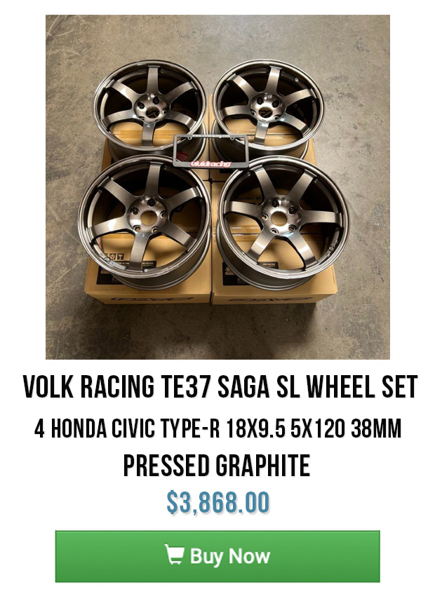 Volk Racing TE37 Saga SL Wheel Set of 4 Honda Civic Type-R 18x9.5 5x120 38mm Pressed Graphite