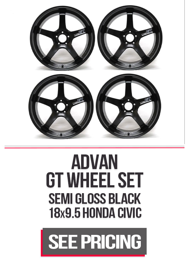 Advan GT Wheel Set of 4 Subaru| Civic Non Type-R | Accord 18x9.5 5x114.3 45mm Semi Gloss Black