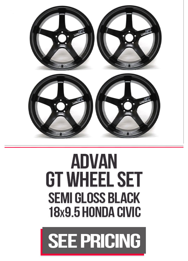 Advan GT Wheel Set of 4 Subaru| Civic Non Type-R | Accord 18x9.5 5x114.3 45mm Semi Gloss Black