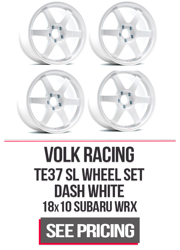 Volk Racing TE37 SL Wheel Set of 4 Subaru WRX STI 18x10 5x114.3 40mm Dash White