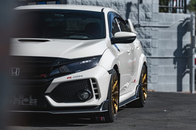 Championship White Civic Type-R with VR Forged D03-R Brushed Gold ...