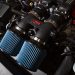 Close up of a dual-filter cold air intake system.