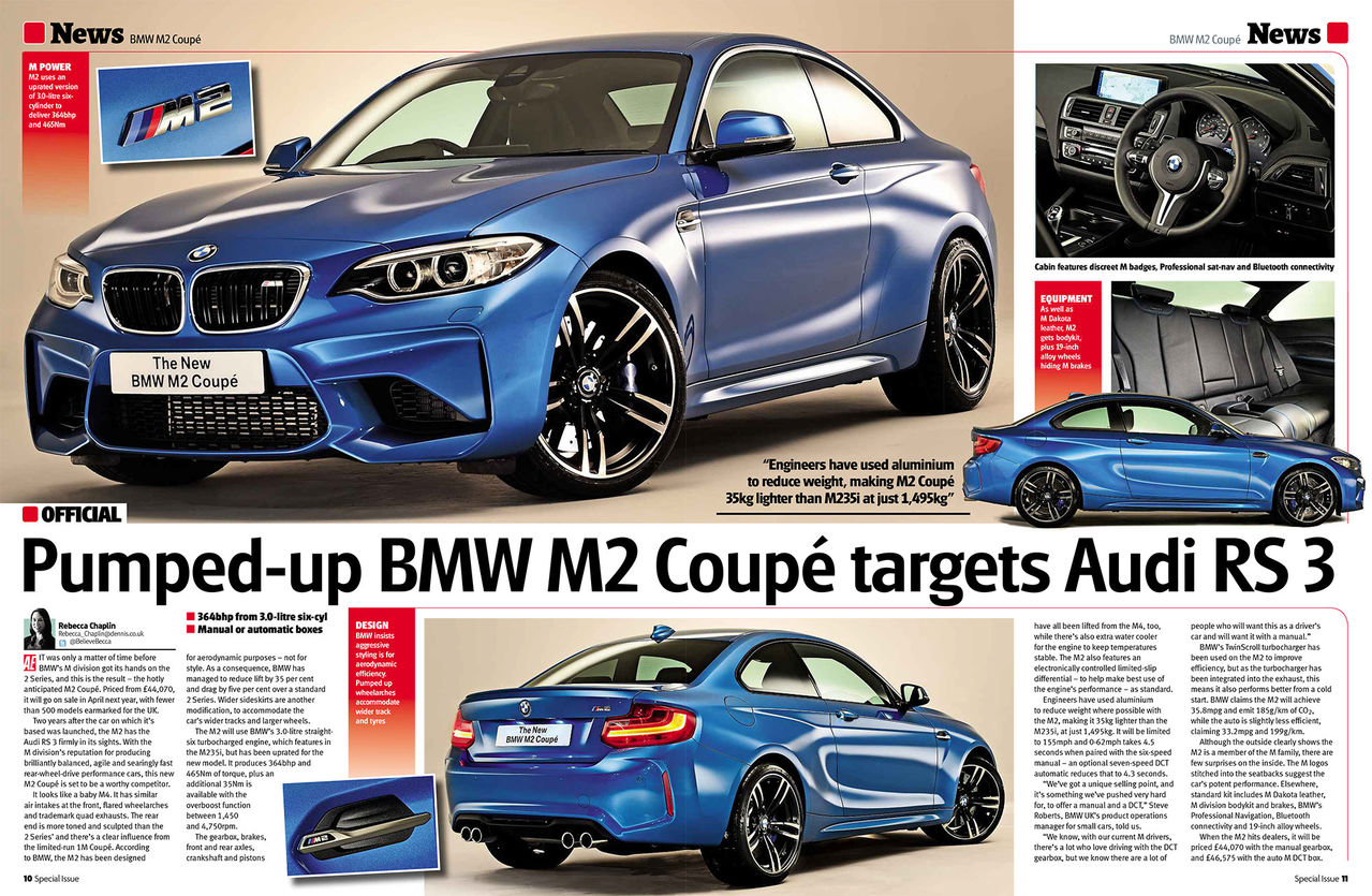 BMW Releases the M2 to Compete with Audi RS3