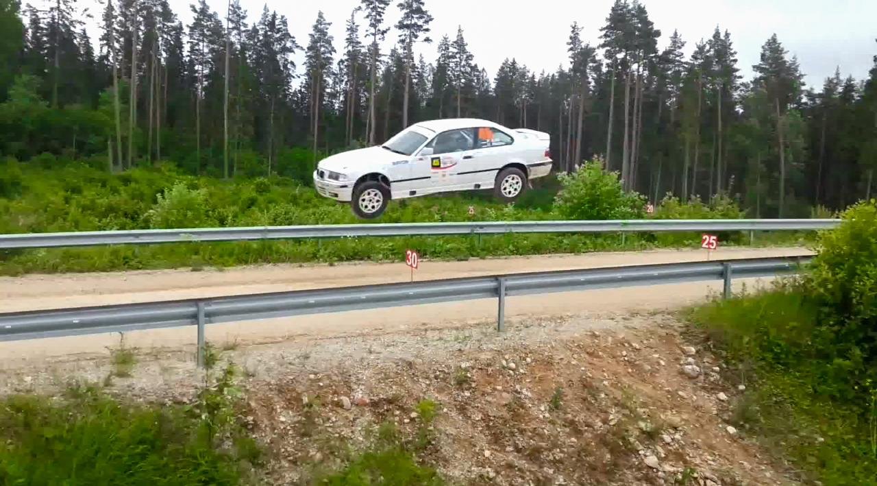 Hold onto your seats! BMW E36 M3 gets massive air!!
