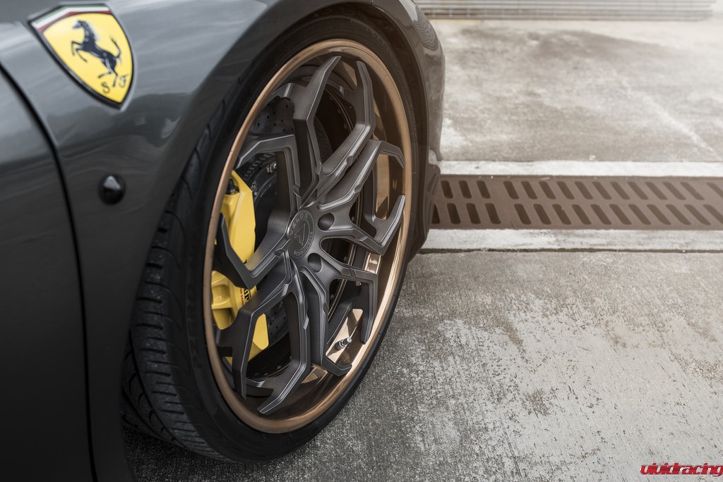 Ferrari 458 Spider, Velos Designwerks XX wheels, matte black, polished, candy paint