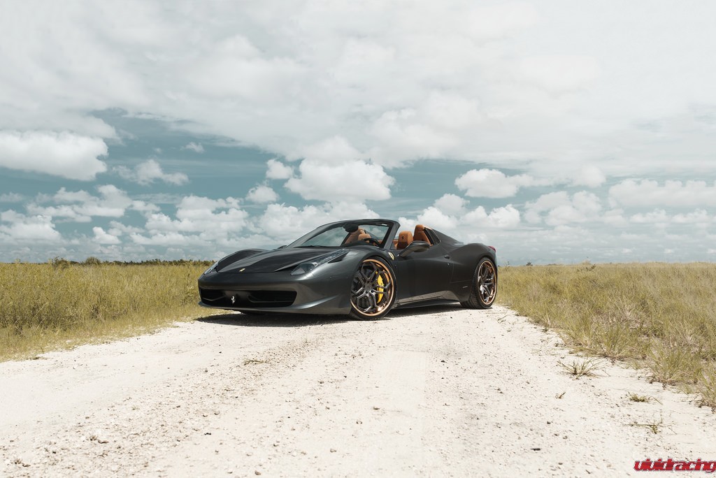 Ferrari 458 Spider, Velos Designwerks XX wheels, matte black, polished, candy paint