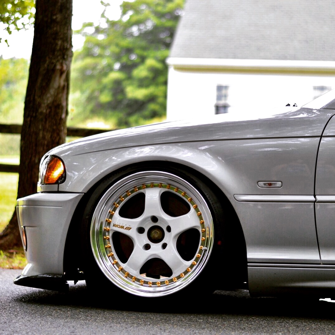 Amazing BMW E46 with Work Wheels Featuring Gold Hardware