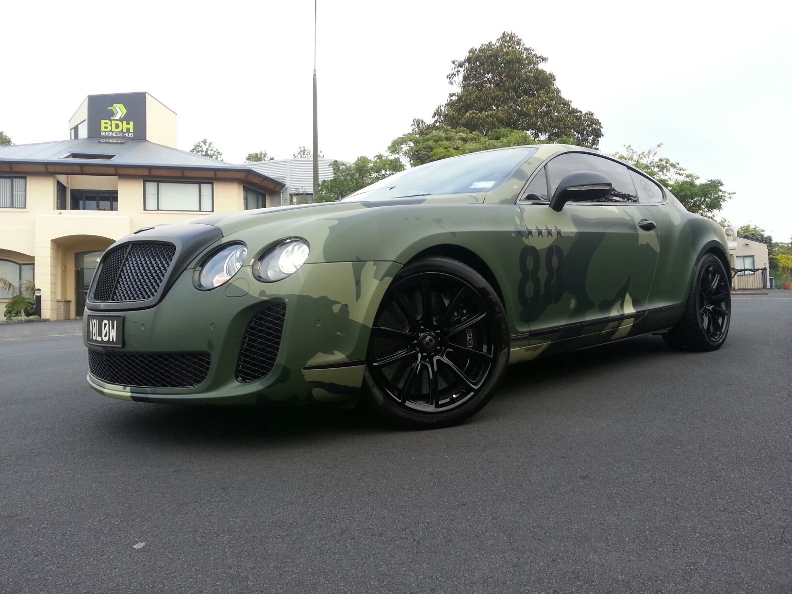 Camo Bentley Continental GT with Full Exhaust
