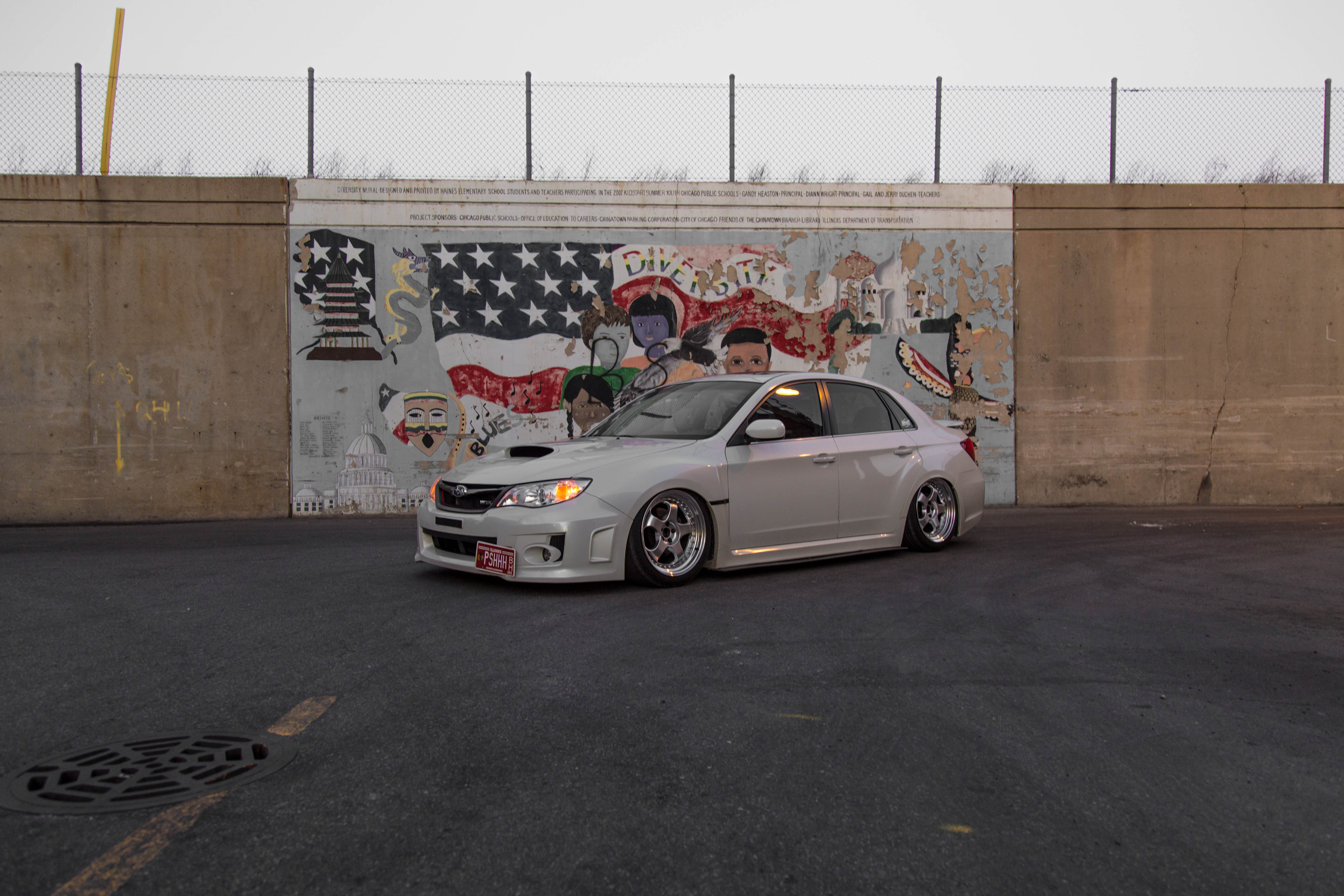 Air Ride Subaru WRX with AirLift Suspension and Work Wheels 