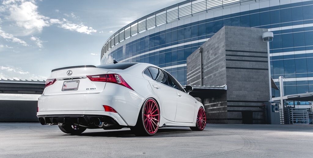 Lexus IS350 with Aim Gain VRtuned Tune Vossen Wheels Red
