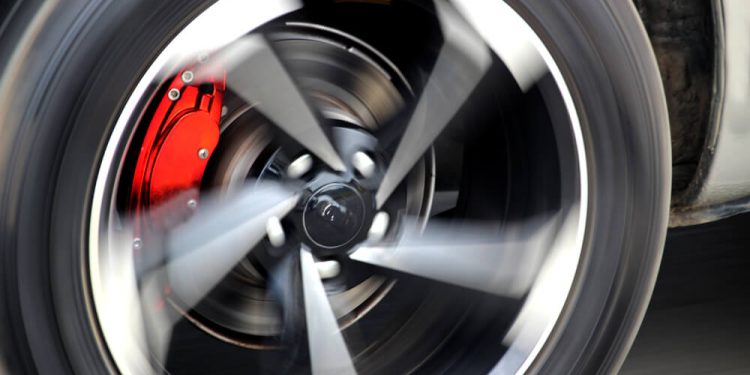 Audi braking system close up.