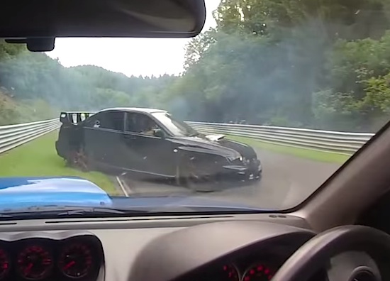 One extremely lucky Subaru STI driver on the Nurburgring! Must see!