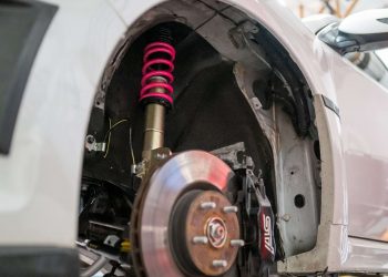 A Subaru WRX STi getting new coilover suspension