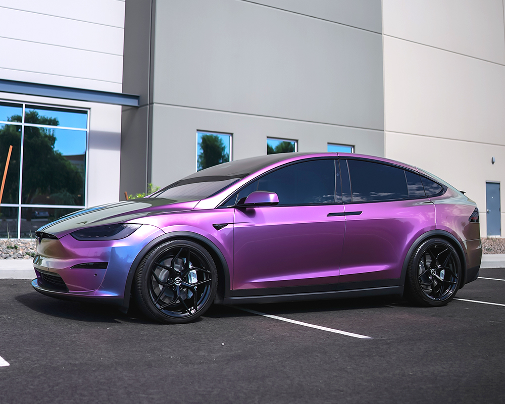 Tesla Model X Plaid with Inozetek Wrap on D04T 22 Inch VR Wheels Vivid Racing News