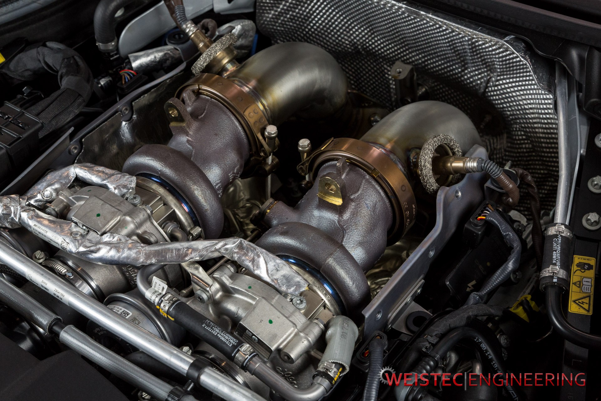 2015 Mercedes Benz C63 AMG Twin Turbos Downpipes Weistec 