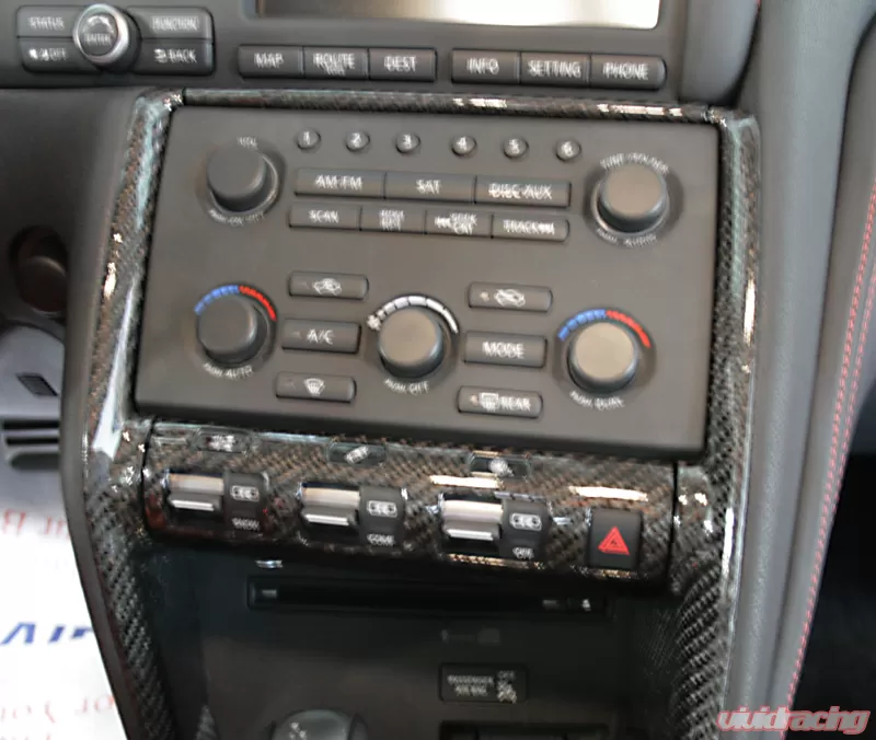 Vivid Racing 4pc Carbon Fiber Control Panel Trim Nissan GT-R 09+