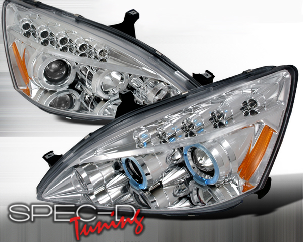 SpecD Chrome Projector LED Headlights Honda Accord 03-07 - 2LHP-ACD03-TM