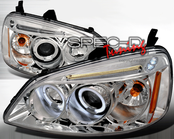 SpecD V2 Chrome Halo Projector Headlights Honda Civic 01-03 - 2LHP-CV01-TM