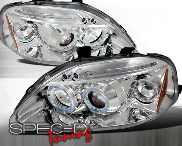 SpecD Chrome Halo LED Projector Headlights Honda Civic 99-00 - 2LHP-CV99-TM