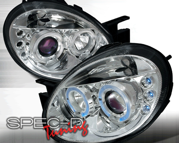 SpecD Chrome LED Halo Projector Headlights Dodge SRT4 03-05 - LHP-NEO03-TM