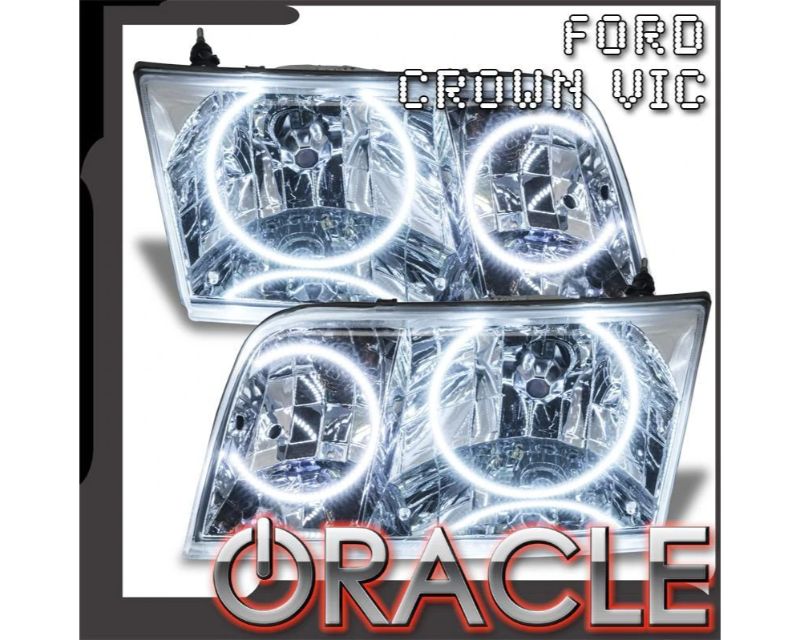 Oracle Lighting Pre-Assembled Headlights - Chrome - Halogen ColorSHIFT 2.0 Ford Crown Victoria 1998-2011 - 7724-333