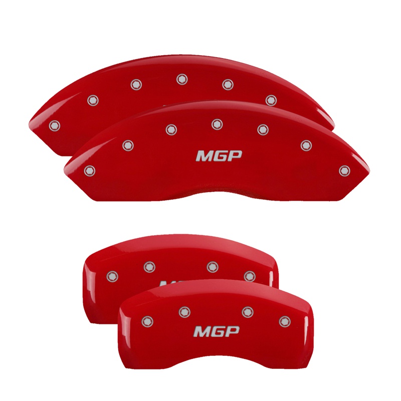 MGP Caliper Covers 12127SMGPRD MGP Engraved Caliper Cover with Red Powder Coat Finish and Silver Characters, Set of 4 