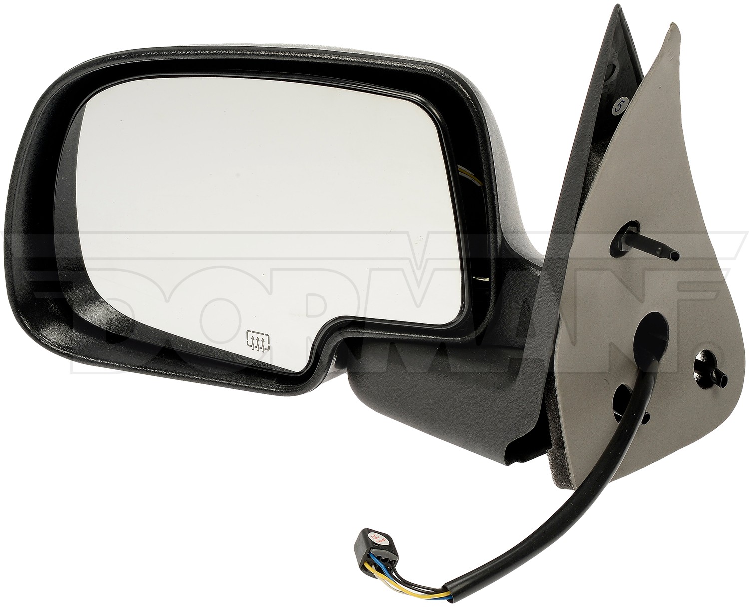 Dorman Side View Mirror - Left, Power, Heated; Black And Chrome Left - 955-064
