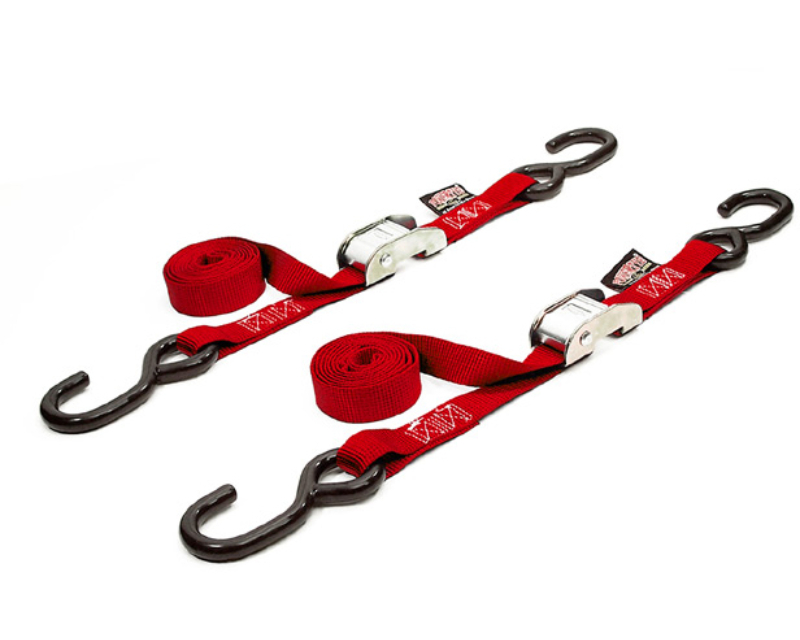 Powertye Tie-Down Cam S-Hook 1"X5.5' Red Pair - 22261LOGO