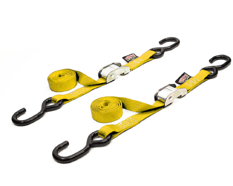 Powertye Tie-Down Cam S-Hook 1"X5.5' Yellow Pair - 22268LOGO