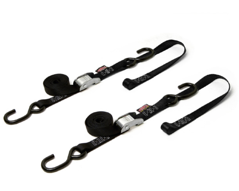 Powertye Tie-Down Cam S-Hook Soft-Tye 1"X6' Black/Black Pair - 23622LOGO
