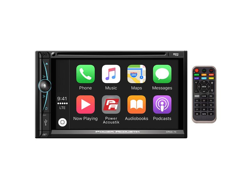 Power Acoustik 7" Double DIN Fixed Face Touchscreen DVD Receiver with Bluetooth - CPAA-70D