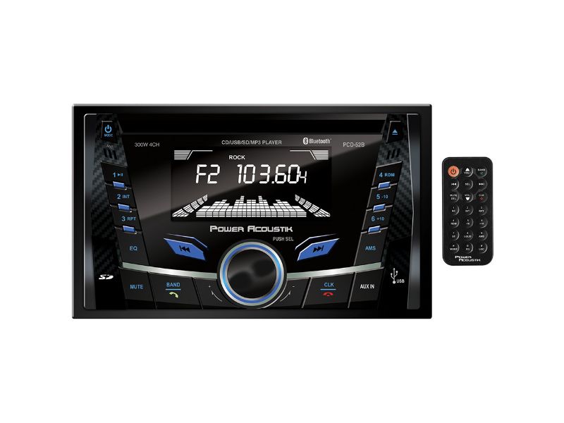 Power Acoustik Double Din Fixed Face CD Receiver with Bluetooth - PCS-52B
