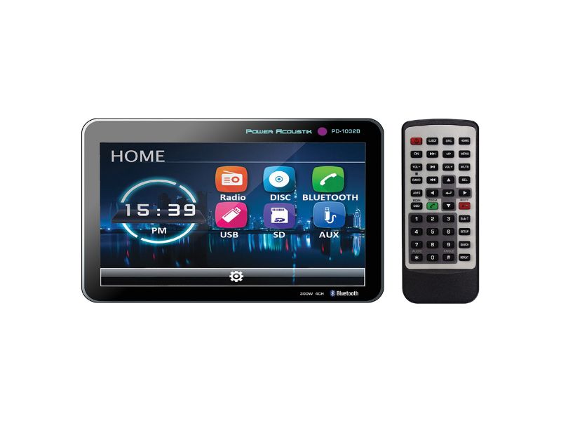 Power Acoustik 10.3" DVD/CD/MP3 Double Din Receiver with Bluetooth & Detachable Face Plate - PD-1032B